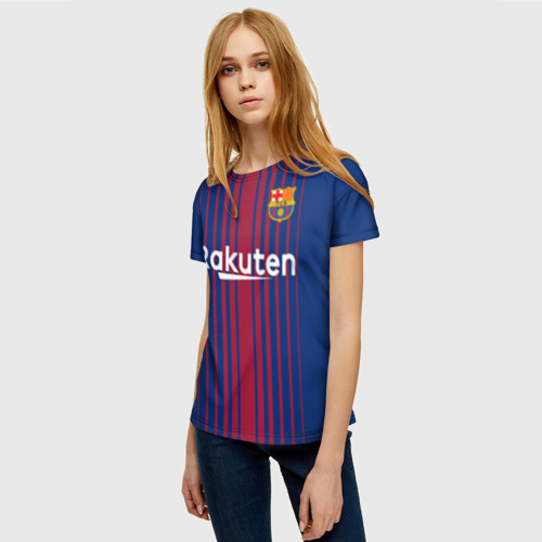 Женская футболка 3D Фк Барселона, цвет 3D печать - фото 3