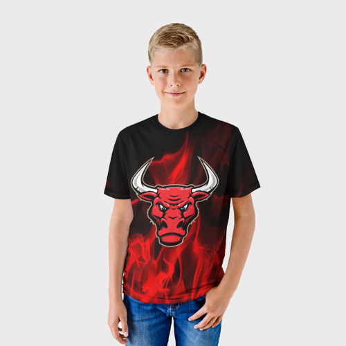 Детская футболка 3D Angry bull, цвет 3D печать - фото 3