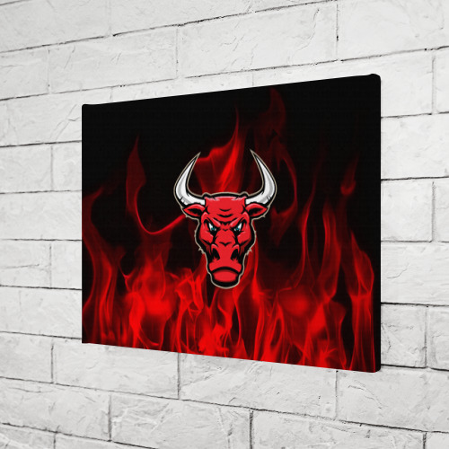 Холст прямоугольный Angry bull, цвет 3D печать - фото 3