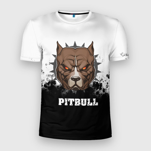 Мужская футболка 3D Slim Pitbull, цвет 3D печать