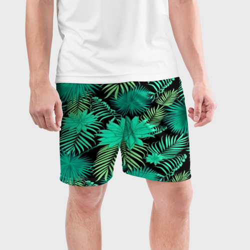Мужские шорты спортивные Tropical pattern, цвет 3D печать - фото 3