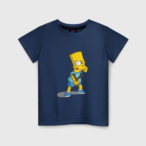 Детская футболка хлопок Bad Bart, цвет темно-синий
