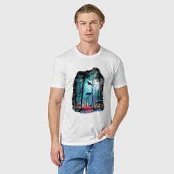 Мужская футболка хлопок Подводный мир лес с акулами - фото 2