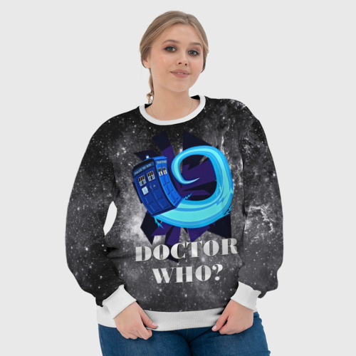 Женский свитшот 3D Doctor who?, цвет 3D печать - фото 6