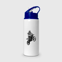 Бутылка для воды с трубочкой Мотокросс