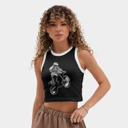 Женская укороченная майка-топ хлопок Мотокросс - фото 2
