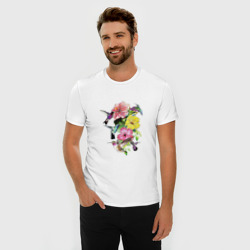 Мужская футболка хлопок Slim Калибри и цветы - фото 2