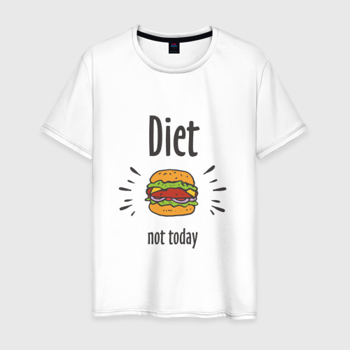 Мужская футболка хлопок Diet. Not Today, цвет белый