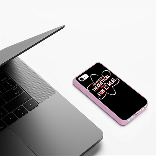 Чехол для iPhone 5/5S матовый Физика и веселье, цвет розовый - фото 5