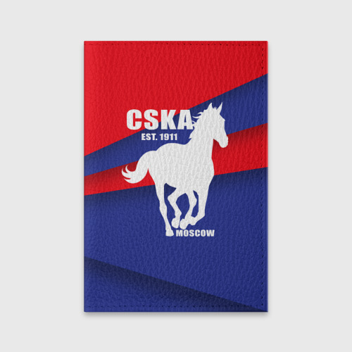 Обложка для паспорта матовая кожа CSKA est. 1911, цвет синий