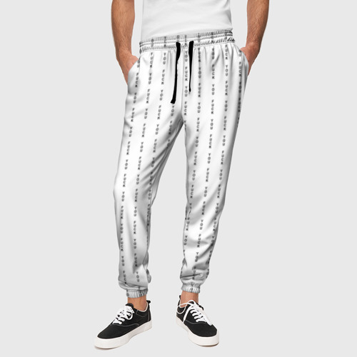 Мужские брюки 3D с принтом Fuck You (Цвет Белый), вид сбоку #3
