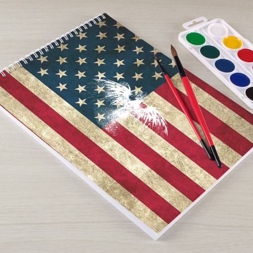 Альбом для рисования Флаг США с белым орлом - фото 3