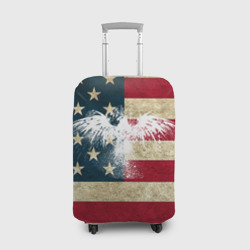 Чехол для чемодана 3D Флаг США с белым орлом