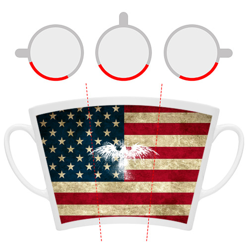 Кружка Латте Флаг США с белым орлом - фото 6