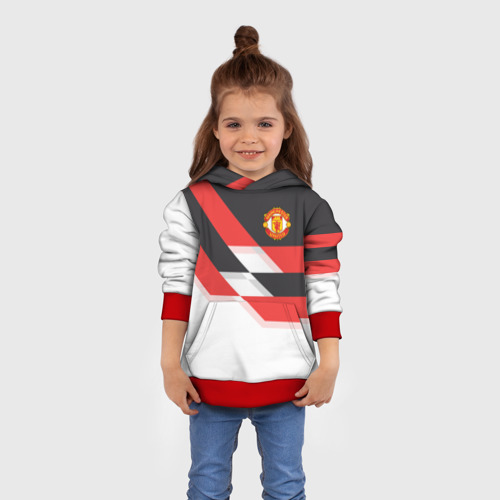 Детская толстовка 3D Manchester United - Stripe, цвет красный - фото 4