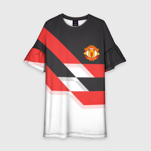 Детское платье 3D Manchester United - Stripe, цвет 3D печать