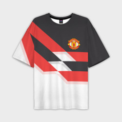 Мужская футболка oversize 3D Manchester United - Stripe