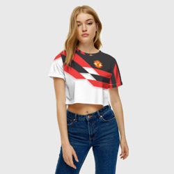 Женская футболка Crop-top 3D Manchester United - Stripe - фото 2