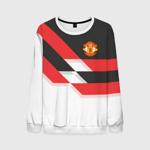 Мужской свитшот 3D Manchester United - Stripe, цвет белый