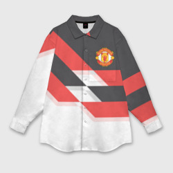 Мужская рубашка oversize 3D Manchester United - Stripe