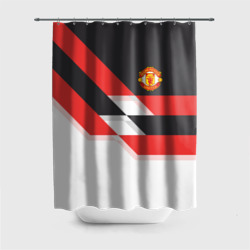 Штора 3D для ванной Manchester United - Stripe