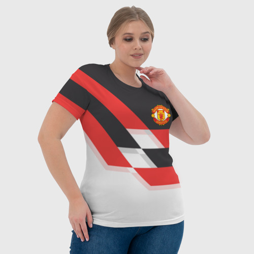 Женская футболка 3D Manchester United - Stripe, цвет 3D печать - фото 6