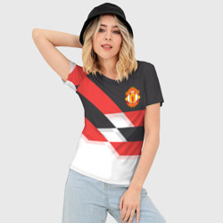 Женская футболка 3D Slim Manchester United - Stripe - фото 2