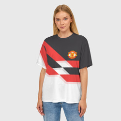 Женская футболка oversize 3D Manchester United - Stripe - фото 2