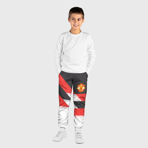 Детские брюки 3D Manchester United - Stripe, цвет 3D печать - фото 4