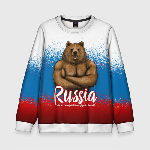 Детский свитшот 3D Russian Bear, цвет 3D печать