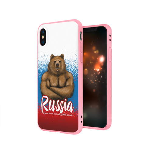 Чехол для iPhone X матовый Russian Bear - фото 3