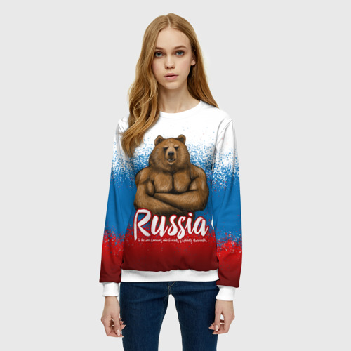 Женский свитшот 3D Russian Bear - фото 3