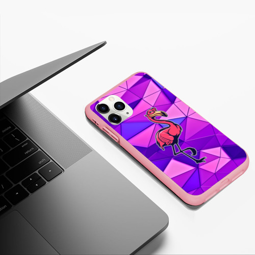 Чехол для iPhone 11 Pro Max матовый Фламинго, цвет баблгам - фото 5