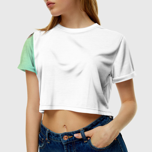 Женская футболка Cropp-top Жираф и бабочка Фото 01 Женская футболка Cropp-top Жираф и бабочка Фото 01