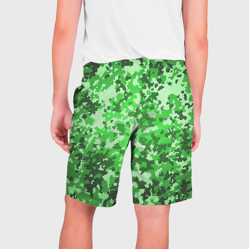 Мужские шорты 3D Камуфляж зеленые соты, цвет 3D печать - фото 2