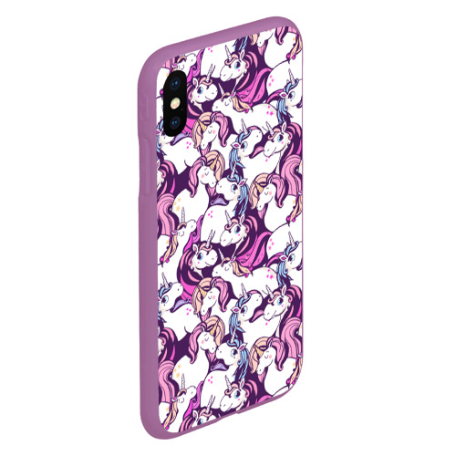 Чехол для iPhone XS Max матовый Unicorn, цвет фиолетовый - фото 3