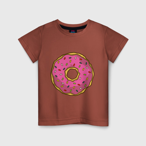 Детская футболка хлопок с принтом Пончик, вид спереди #2