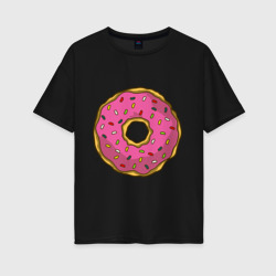 Женская футболка хлопок Oversize Пончик