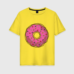 Женская футболка хлопок Oversize Пончик
