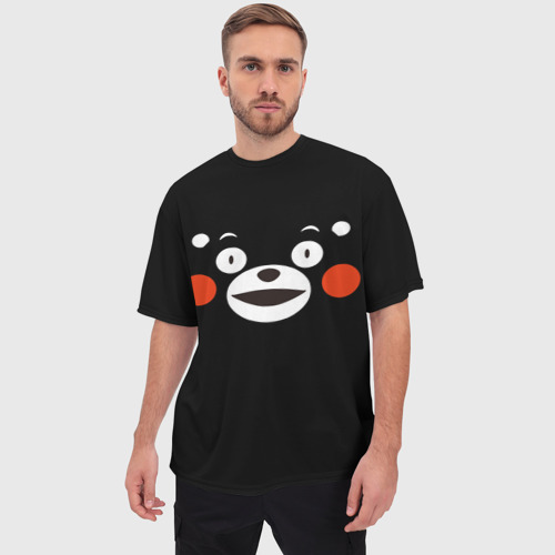 Мужская футболка oversize 3D Kumamon краснощекий, цвет 3D печать - фото 3