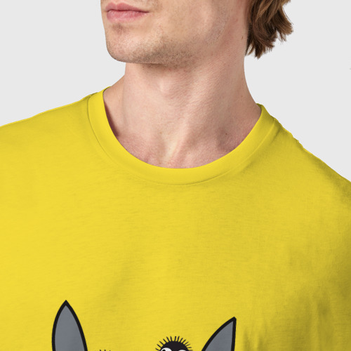 Мужская футболка хлопок Удивленный Тоторо, цвет желтый - фото 6