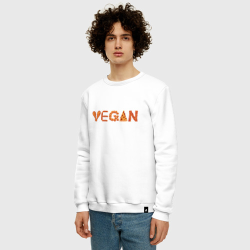 Мужской свитшот хлопок Vegan, цвет белый - фото 3