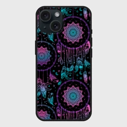 Чехол силиконовый для Apple iPhone 15 матовый Ловцы снов