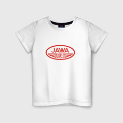 Детская футболка хлопок Мотоцикл Jawa логотип