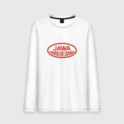 Мужской лонгслив хлопок Мотоцикл Jawa логотип
