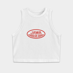 Женская укороченная майка-топ хлопок Мотоцикл Jawa логотип