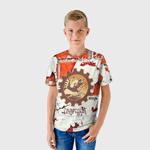 Детская футболка 3D Сварщик, цвет 3D печать - фото 3