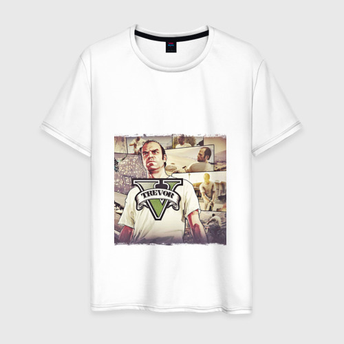 Мужская футболка хлопок Тревор ГТА 5, цвет белый