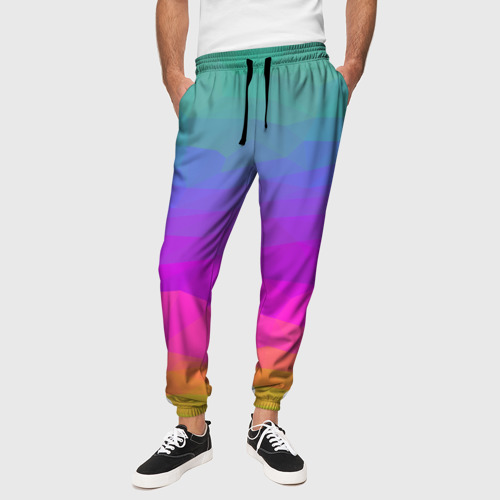 Мужские брюки 3D радуга, цвет 3D печать - фото 4