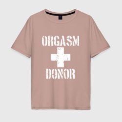 Мужская футболка хлопок Oversize Orgasm + donor